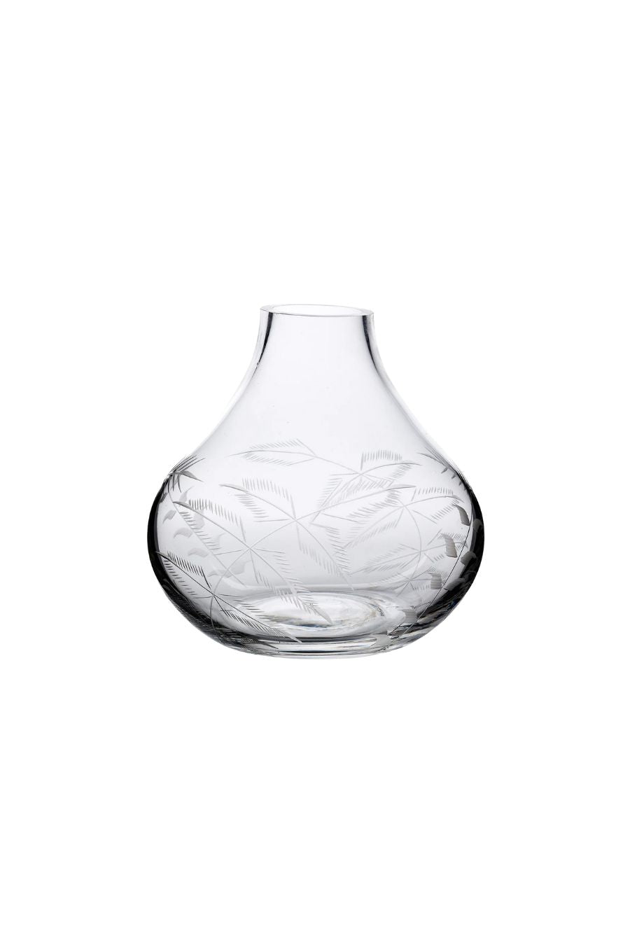 Small Crystal Vase with Fern Design