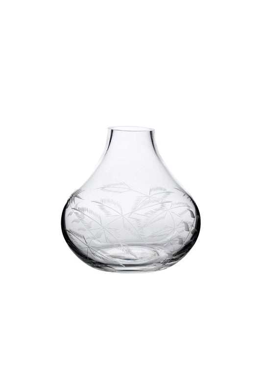 Small Crystal Vase with Fern Design