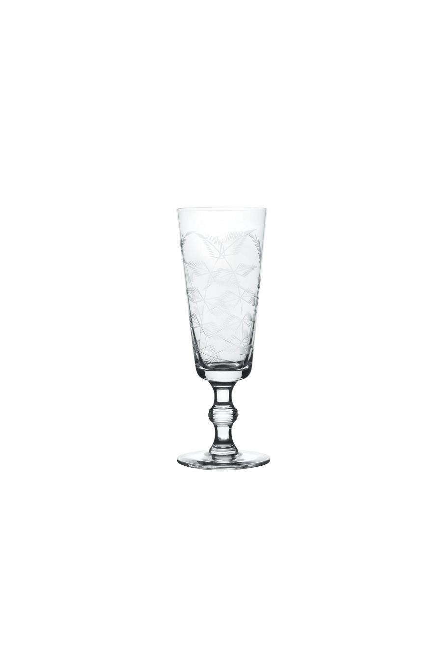 Crystal Champagne Flutes with Fern Design S/2