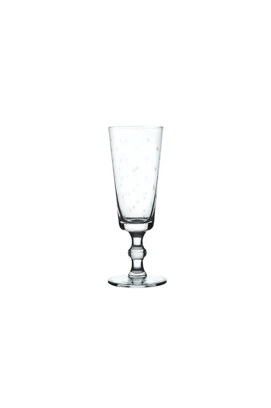 Crystal Champagne Flutes with Stars Design S/2