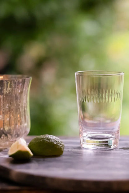 Crystal Tumblers with Spears Design S/2