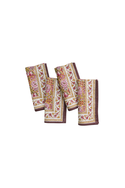 Pomegranate Garden Plum & Ochre Napkin | Set of 4