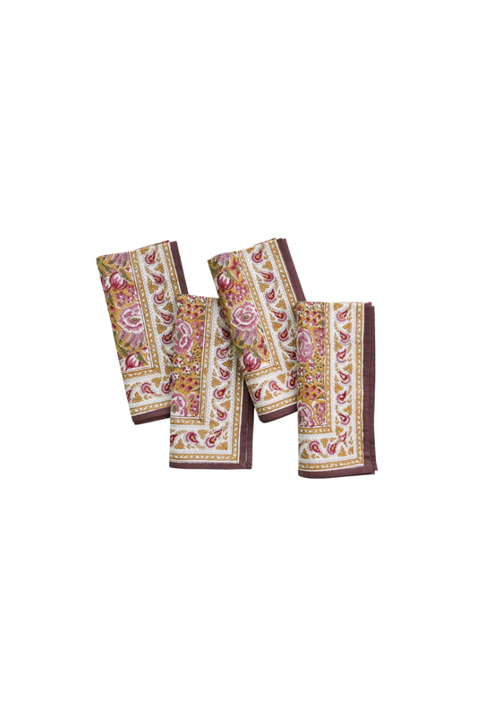 Pomegranate Garden Plum & Ochre Napkin | Set of 4
