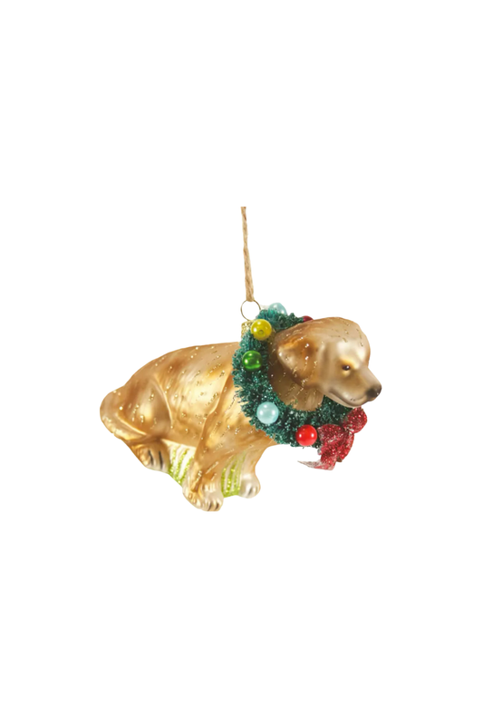 Festive Yellow Lab Ornament