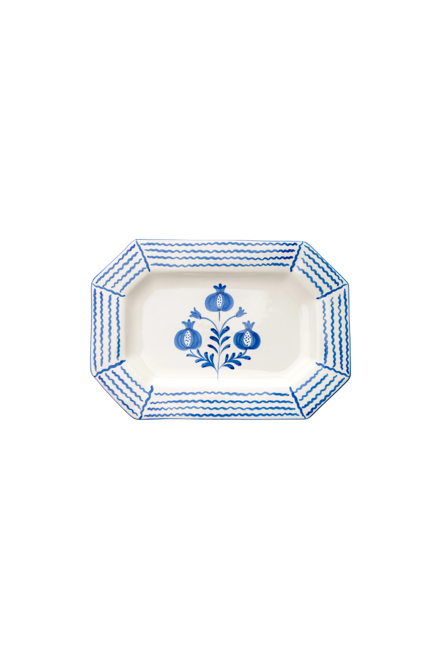 Trio Sketch Cobalt Ceramic Serving Platter
