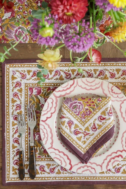 Pomegranate Garden Plum & Ochre Placemat | Set of 4