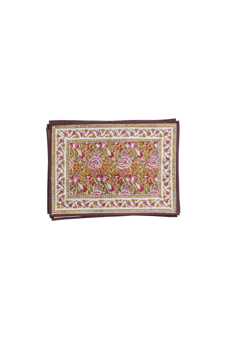 Pomegranate Garden Plum & Ochre Placemat | Set of 4
