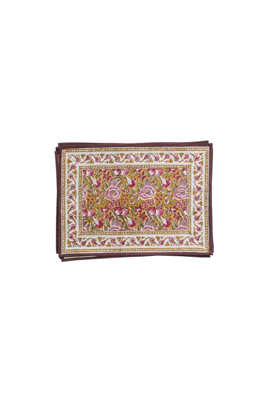 Pomegranate Garden Plum & Ochre Placemat | Set of 4