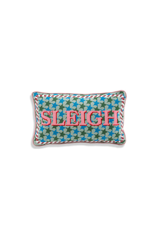 Sleigh Needlepoint Pillow