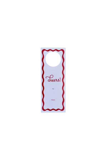 Cheers Ribbon Red Wine Tags
