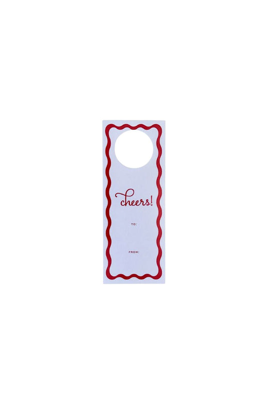 Cheers Ribbon Red Wine Tags