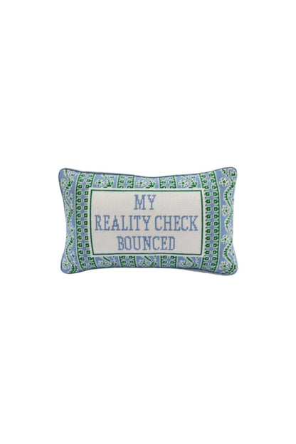 Reality Check Needlepoint Pillow