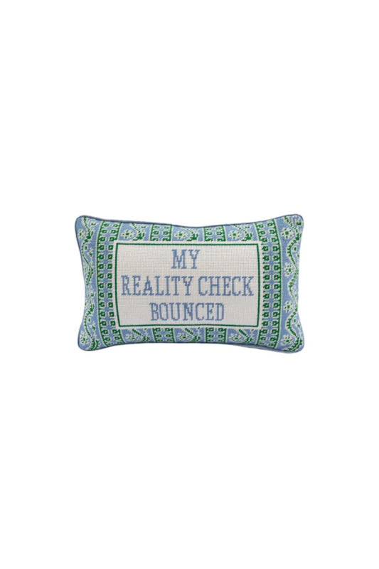 Reality Check Needlepoint Pillow