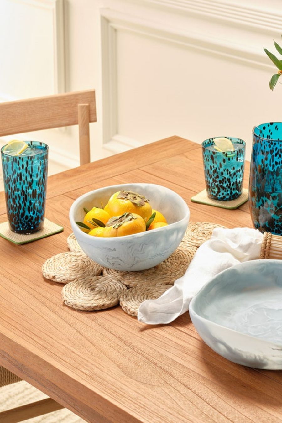 Small Mazzy Serving Bowl in Pastel Blue