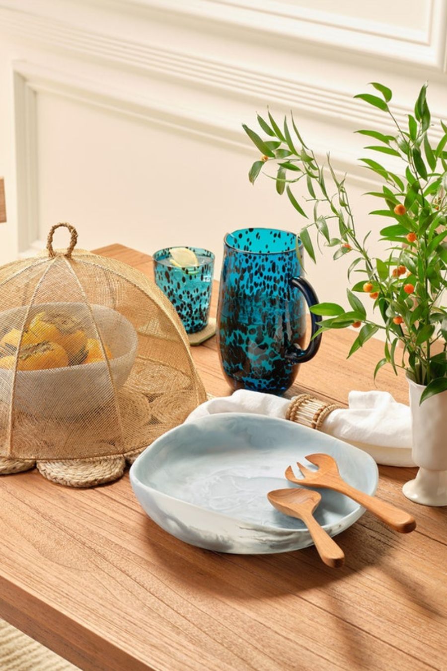 Large Mazzy Serving Bowl in Pastel Blue
