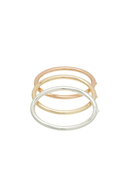 Tubular Hinged Bracelet Trio