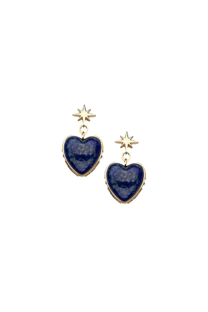 LOVE From the Heart Earrings in Lapis