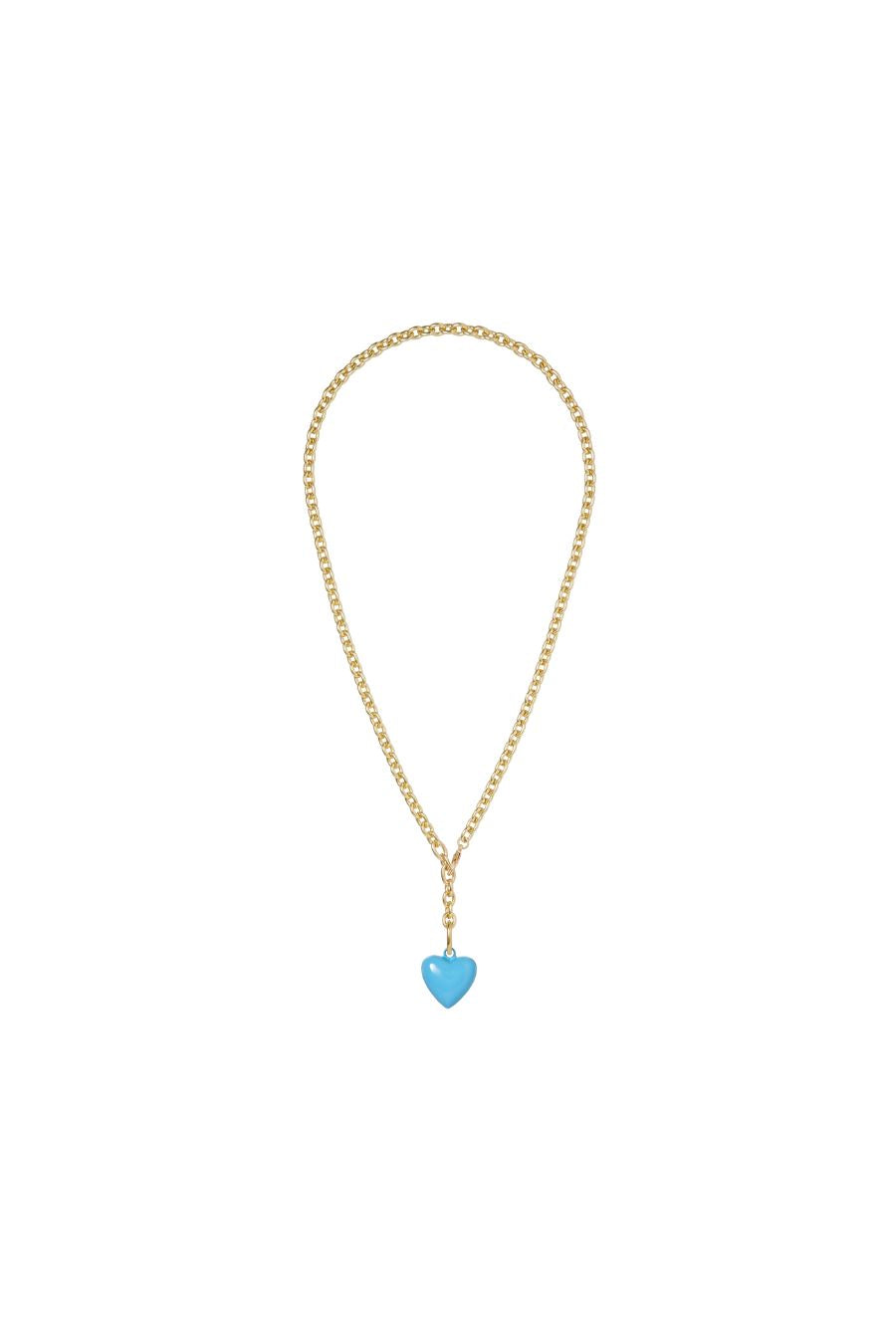 The Mini Puffy Heart Charm Necklace in Cloud