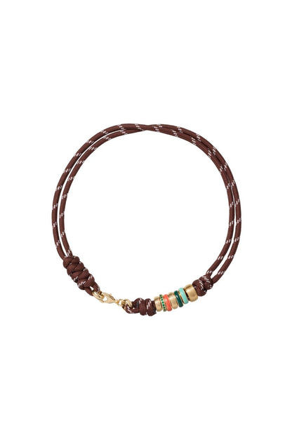 The Supersize Happy Cord Necklace in Brown