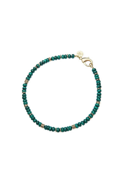 Gumdrop Beaded Necklace in Malachite