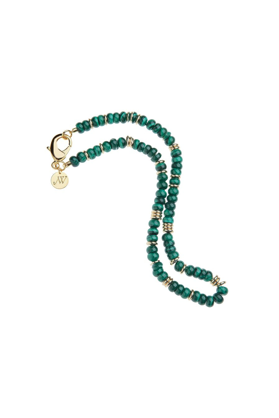 Gumdrop Beaded Necklace in Malachite
