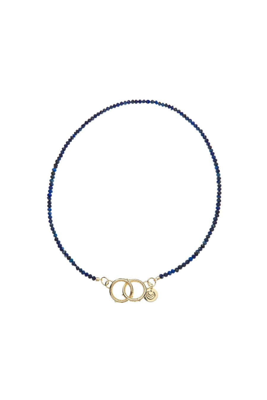 Diamond Cut Lapis Lariat Beaded Necklace