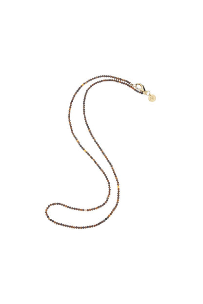 Double Wrapped Diamond Cut Tiger's Eye Beaded Necklace