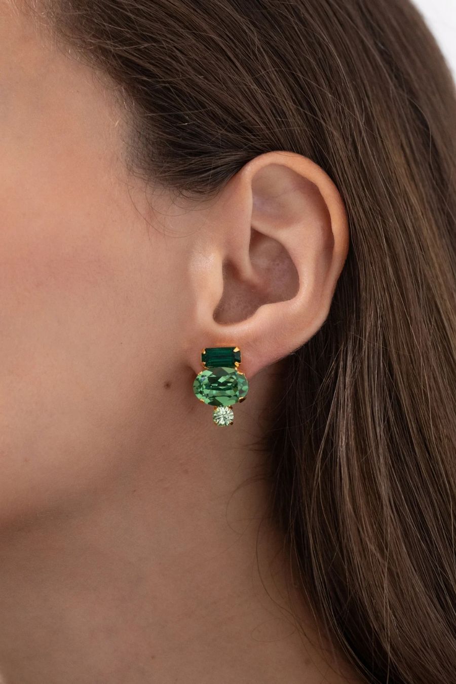 Cleo Earrings in Emerald
