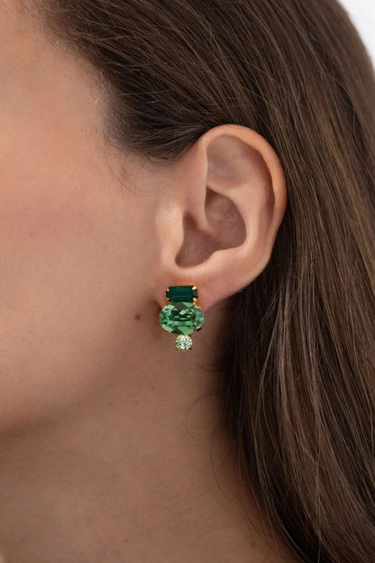 Cleo Earrings in Emerald