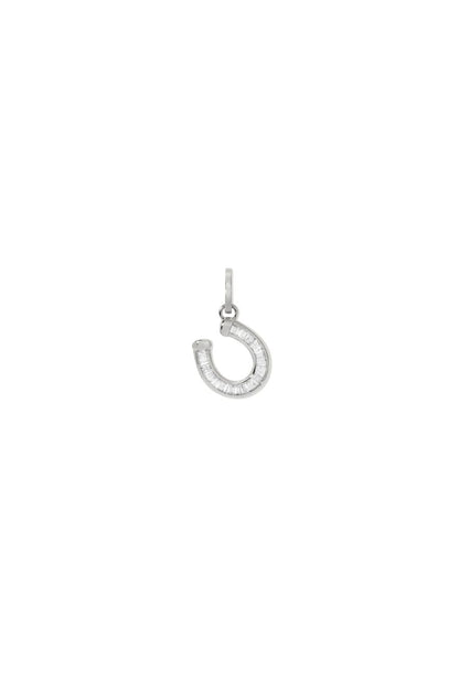 Baguette Horseshoe Hinged Charm in Sterling Silver