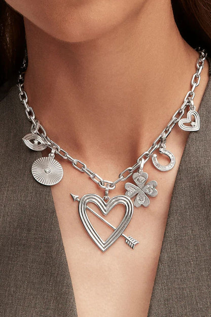 Baguette Horseshoe Hinged Charm in Sterling Silver