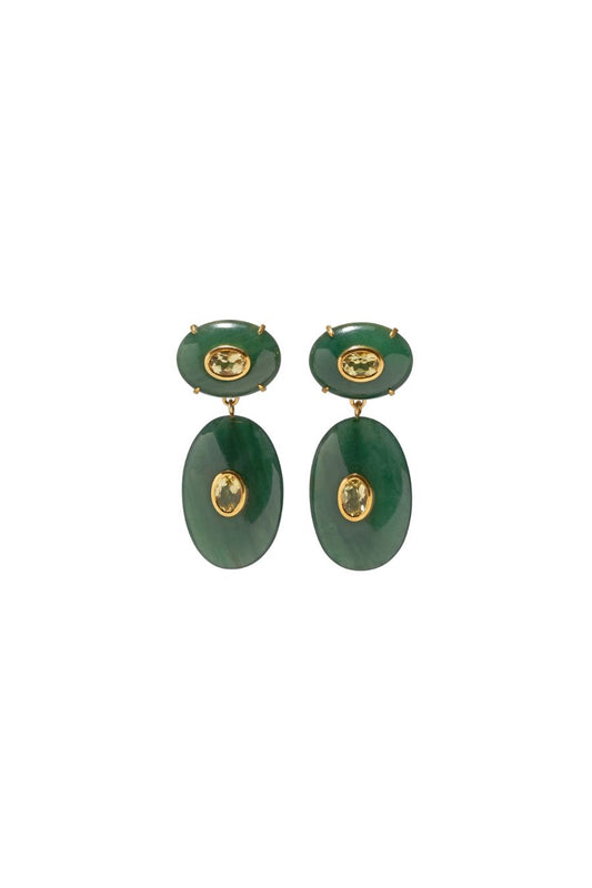 Dorothy Earrings in Green Jade