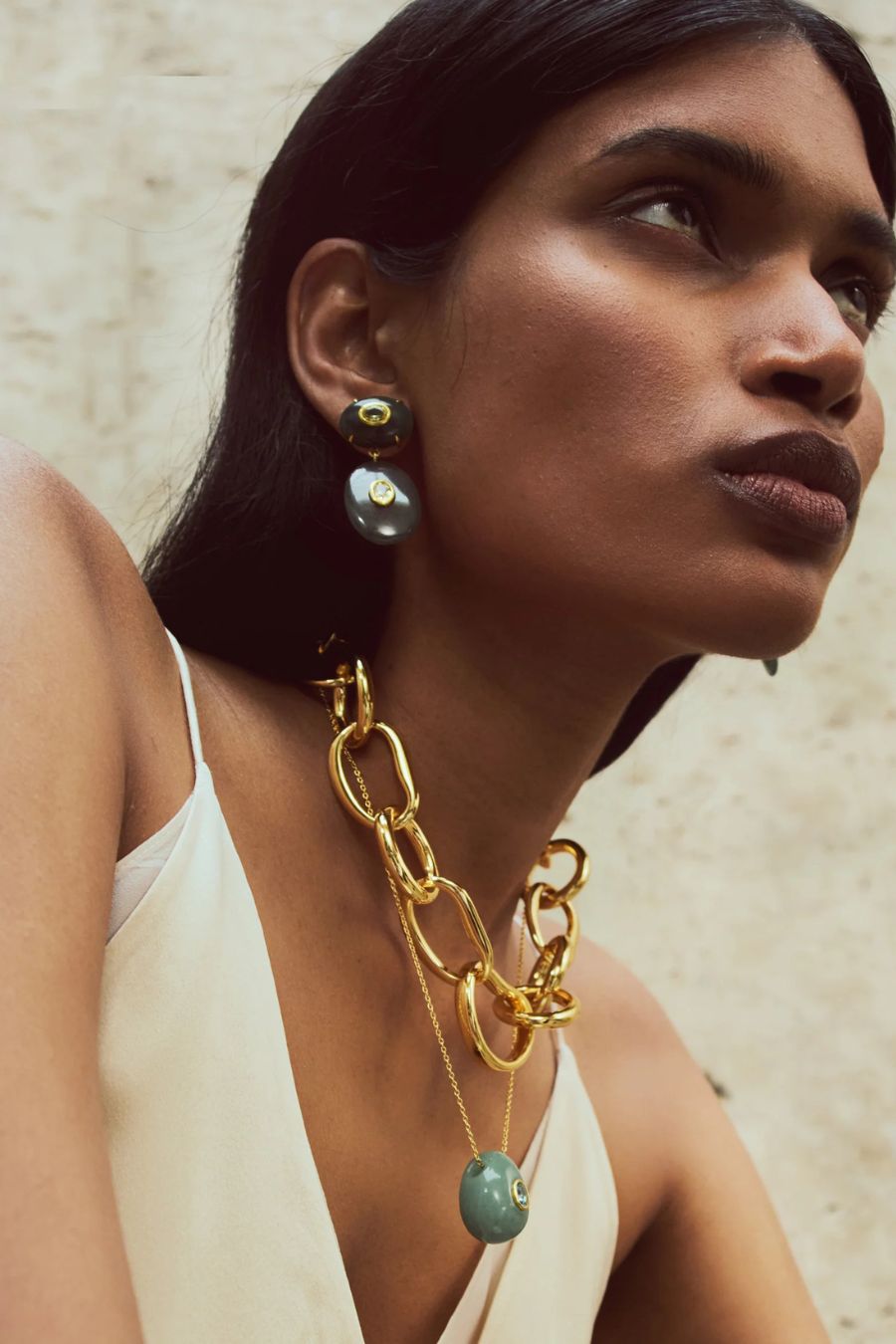 Constance Necklace in Green Aventurine