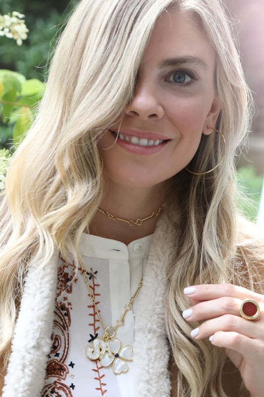 Heart Clover Pendant Lapis