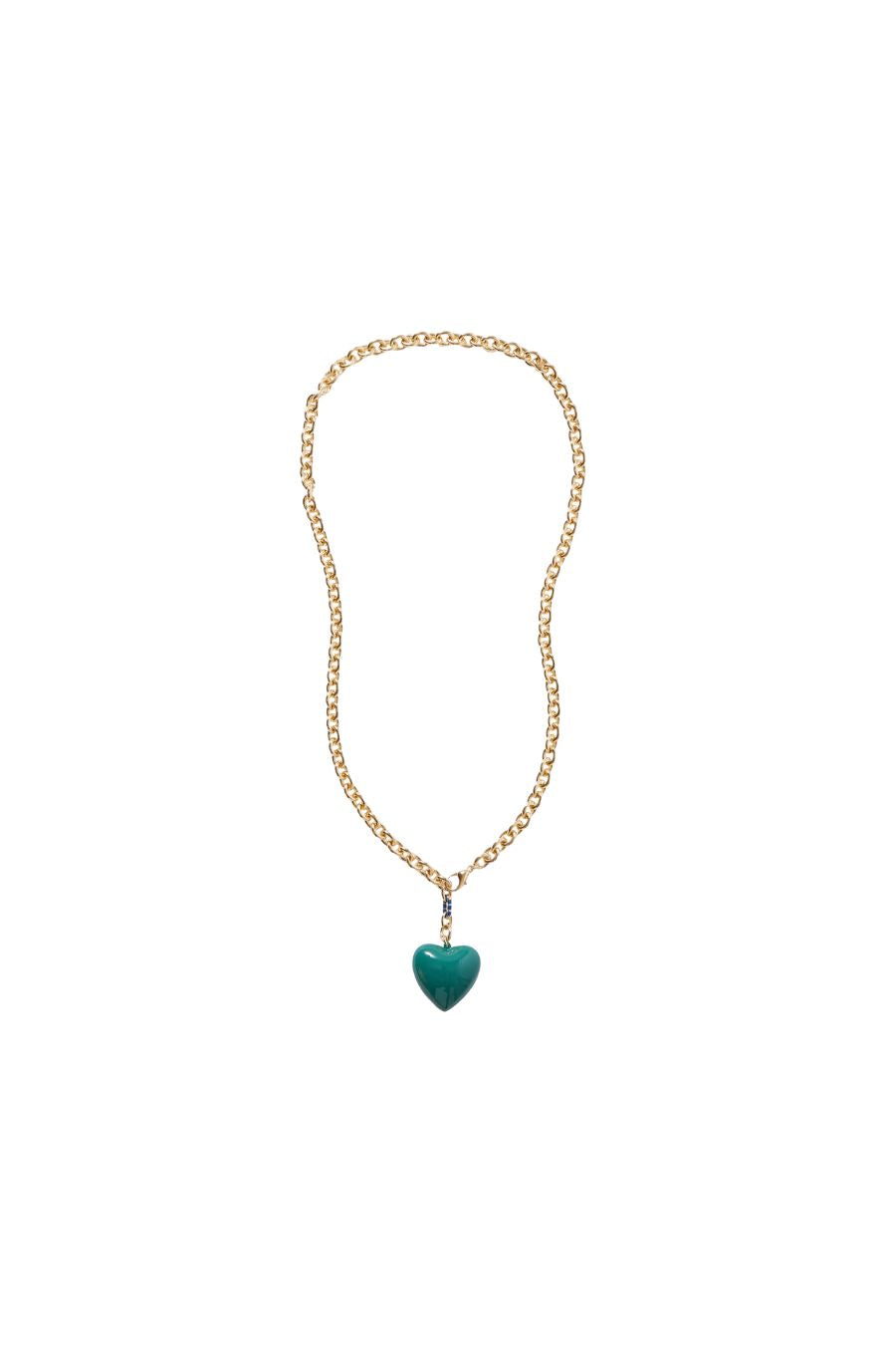 The Puffy Heart Necklace in Forest