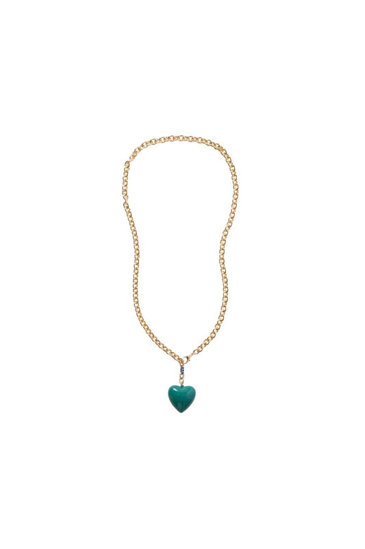 The Puffy Heart Necklace in Forest