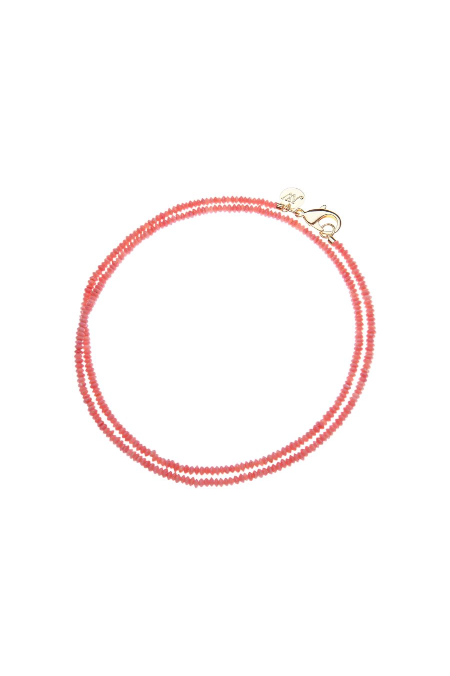 Double Wrap Beaded Necklace in Peachy Coral