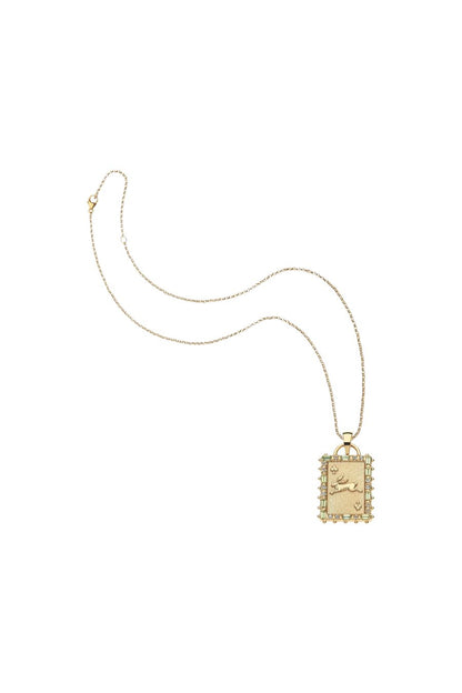 LUCKY Queen of Clubs Card Necklace