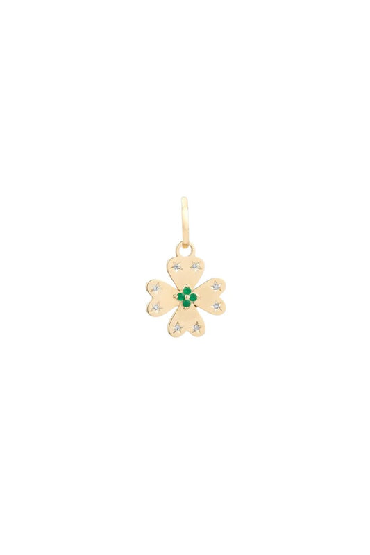 Emerald + Diamond Clover Hinged Charm
