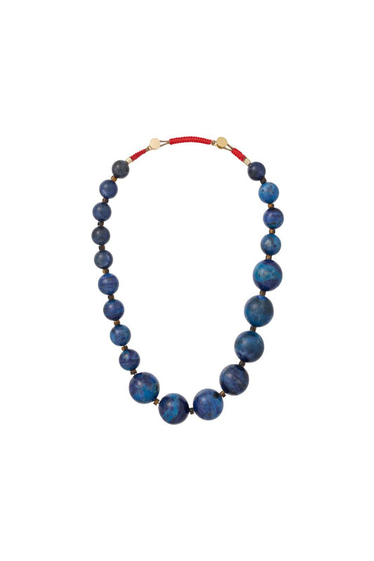 The Very Big Bead Stone Necklace in Lapis