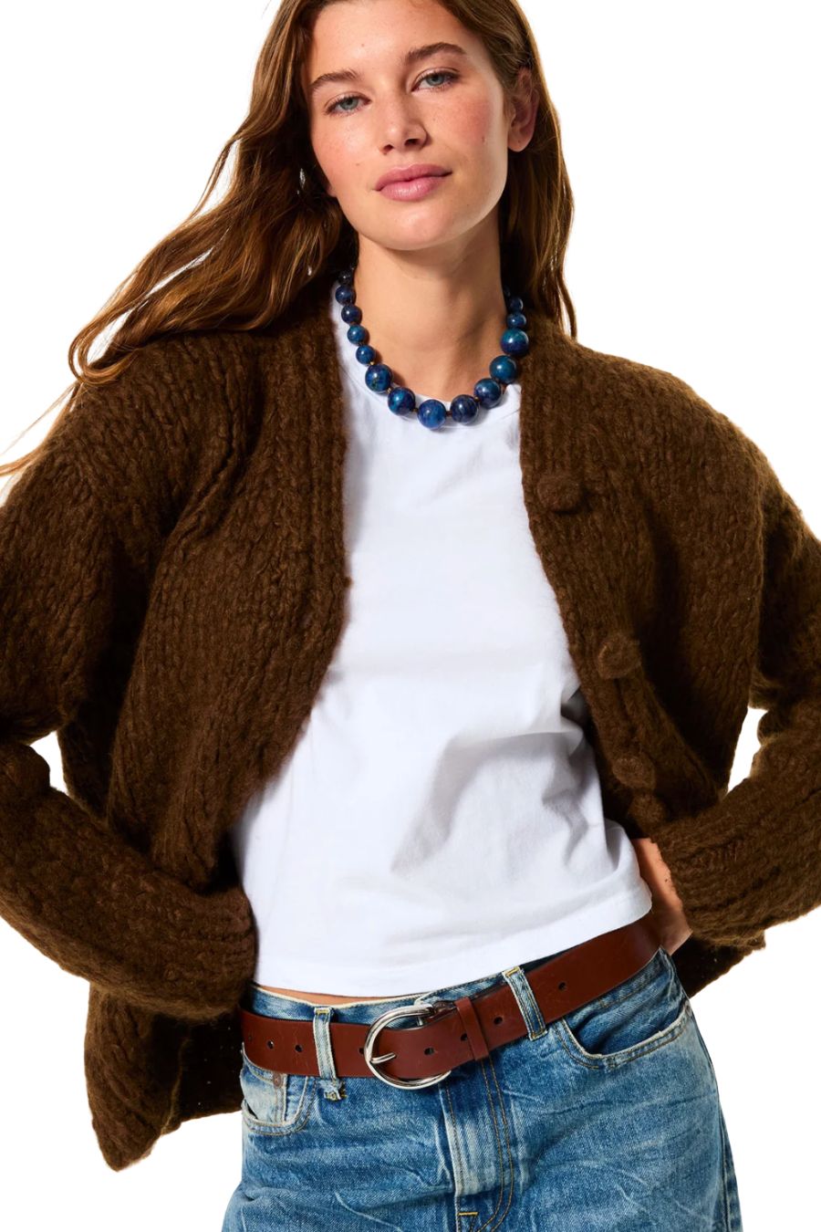 The Very Big Bead Stone Necklace in Lapis