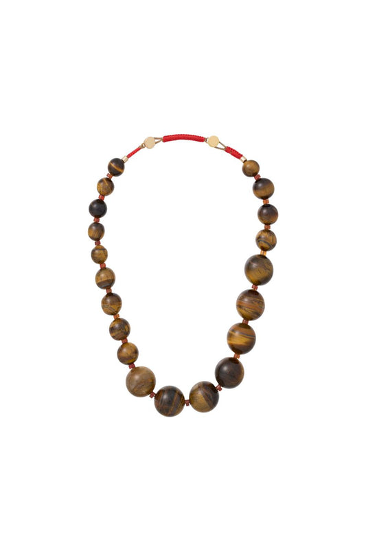 The Very Big Bead Stone Necklace in Tiger's Eye