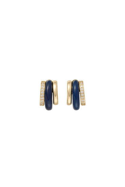 The Stone Huggie Earrings in Lapis