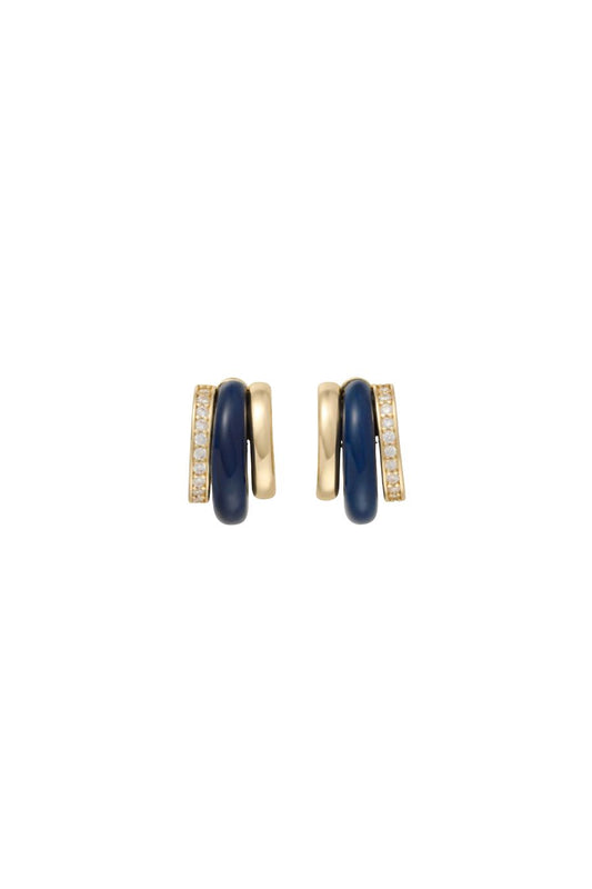 The Stone Huggie Earrings in Lapis