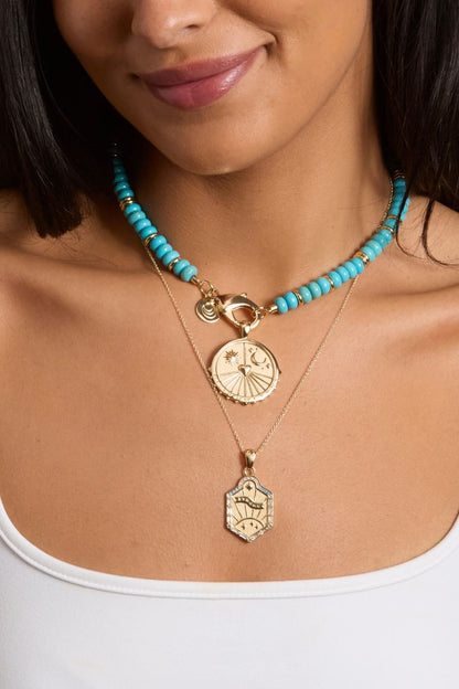 Gumdrop Beaded Necklace in Turquoise