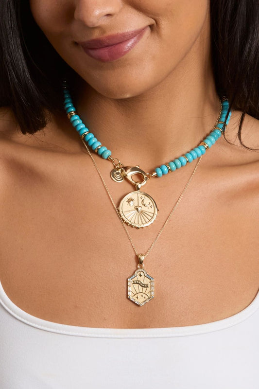 Gumdrop Beaded Necklace in Turquoise