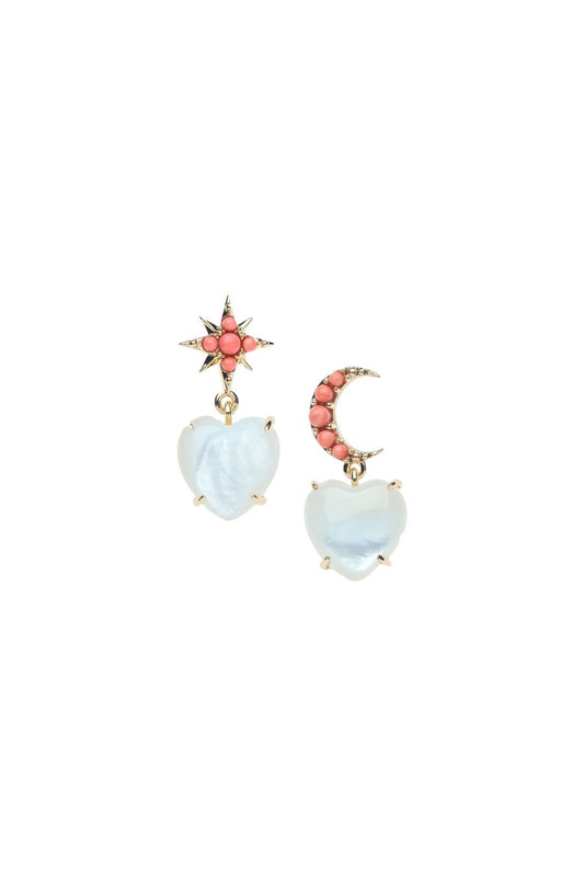 LOVE You To the Moon and Stars Earrings MOP