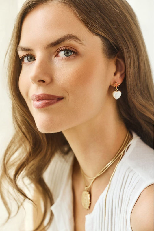 LOVE You To the Moon and Stars Earrings MOP