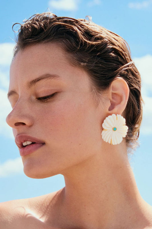 New Bloom Studs in Pearl