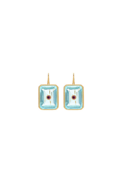 Tile Earrings in Poolside Blue
